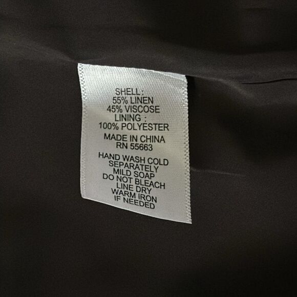 Halston Double-breasted Black Linen Blend Blazer Size M - Picture 15 of 15